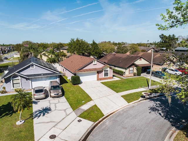 aerial view with a residential view