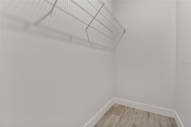 spacious closet with light wood-style flooring