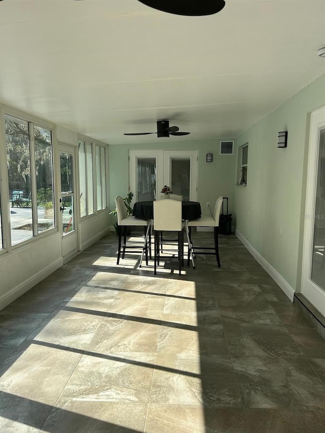 sunroom / solarium with visible vents