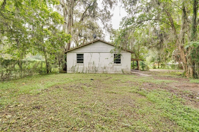 exterior space with a lawn