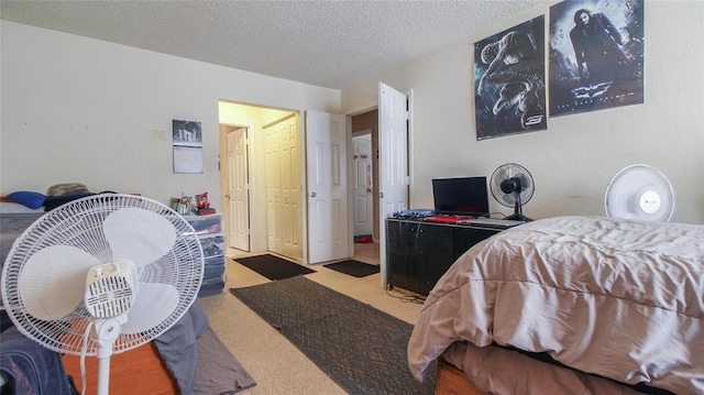 bedroom with a textured ceiling