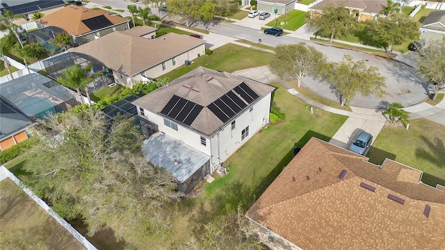 aerial view with a residential view