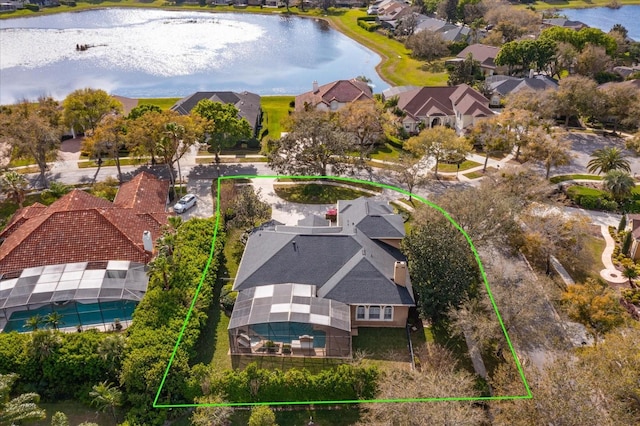 1704 Kersley Cir, Lake Mary, FL 32746 - birds eye view of property featuring a water view and a residential view