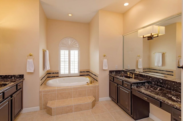 1704 Kersley Cir, Lake Mary, FL 32746 - full bath with recessed lighting, tile patterned flooring, a bath, and vanity