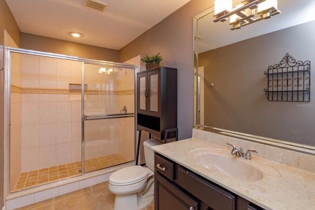 1704 Kersley Cir, Lake Mary, FL 32746 - full bath featuring toilet, a shower stall, visible vents, and tile patterned flooring