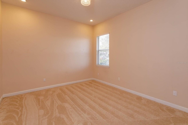1704 Kersley Cir, Lake Mary, FL 32746 - spare room with baseboards, recessed lighting, and light colored carpet