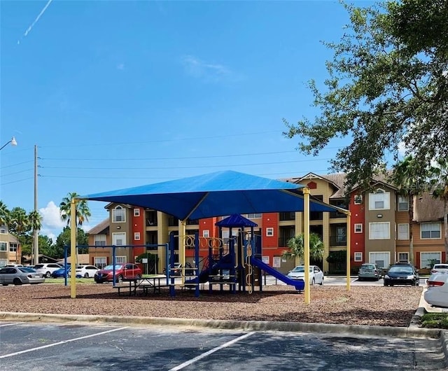 view of community jungle gym