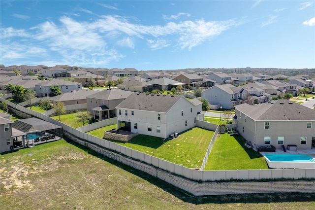 drone / aerial view with a residential view