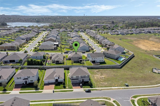 bird's eye view with a residential view