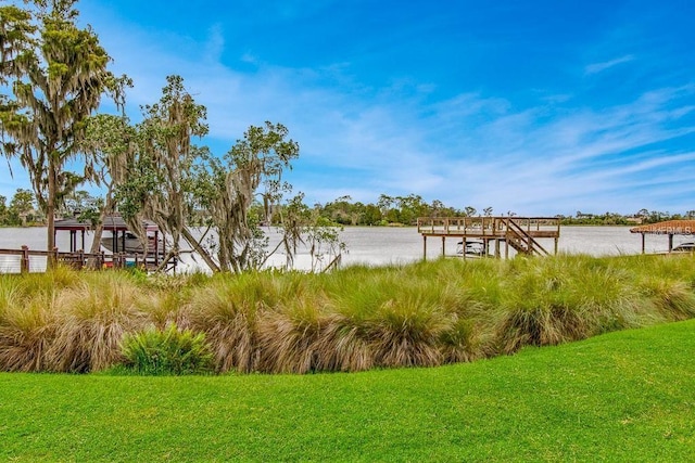 13413 Zori Ln, Windermere, FL 34786 - dock featuring a water view and a lawn