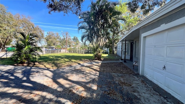 view of yard with fence