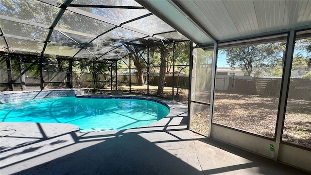 view of pool featuring a fenced in pool, a patio area, and a fenced backyard