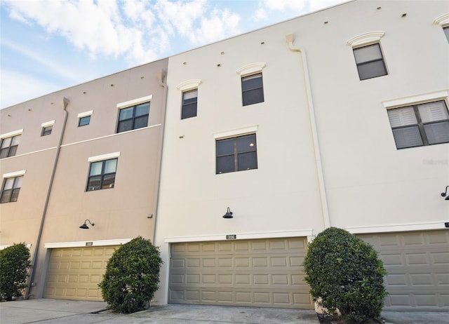 exterior space featuring a garage