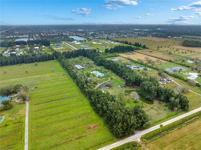 bird's eye view with a rural view