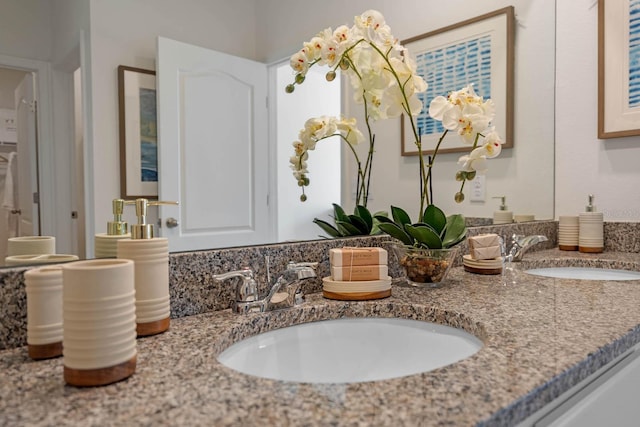 bathroom featuring double vanity and a sink