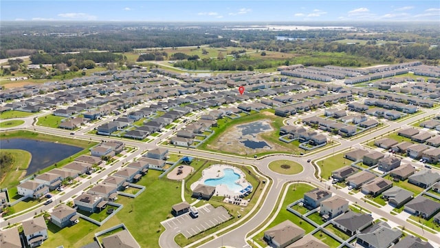 aerial view with a residential view