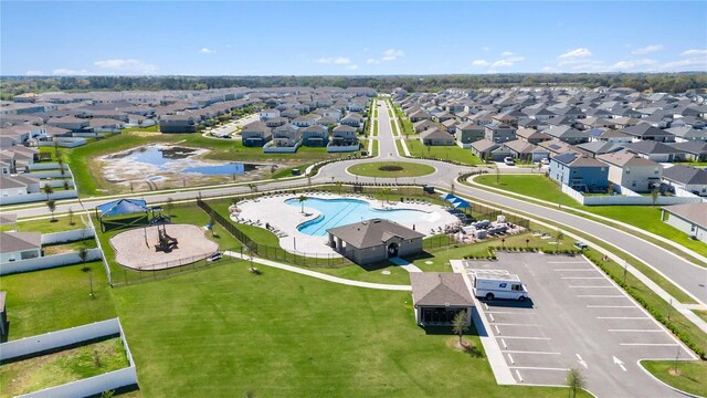 1575 Eucalyptus Way, Davenport, FL 33837 - aerial view of residential area with a pool area and a large body of water