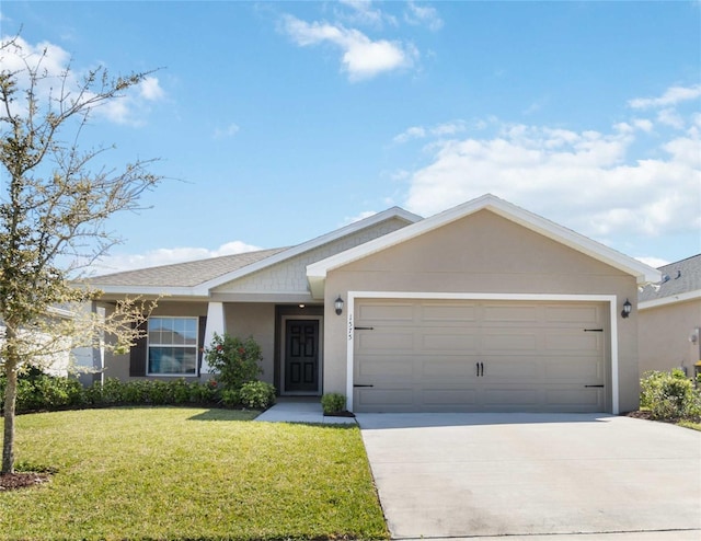 1575 Eucalyptus Way, Davenport, FL 33837 - single story home featuring an attached garage, driveway, a front yard, and stucco siding