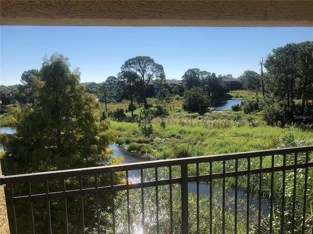 balcony with a water view