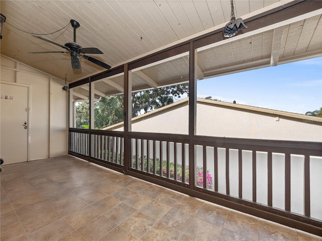 view of patio / terrace featuring ceiling fan