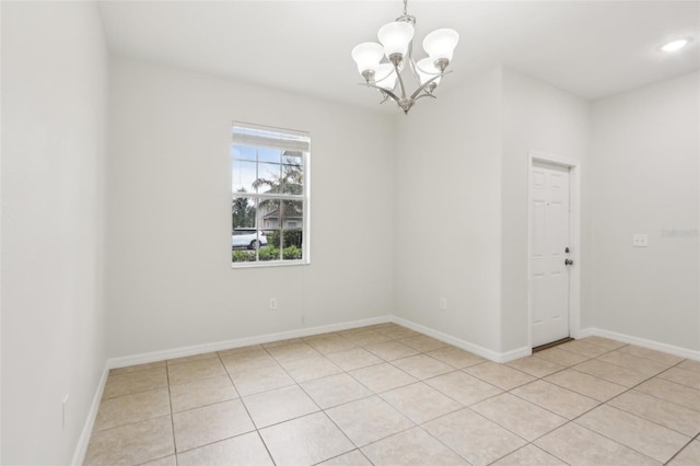 1893 Rafton Rd, Apopka, FL 32703 - spare room featuring a chandelier, recessed lighting, and baseboards