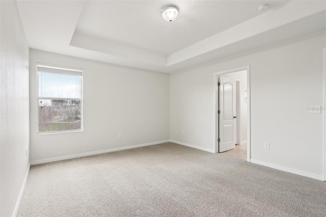1893 Rafton Rd, Apopka, FL 32703 - spare room featuring a tray ceiling, light carpet, and baseboards