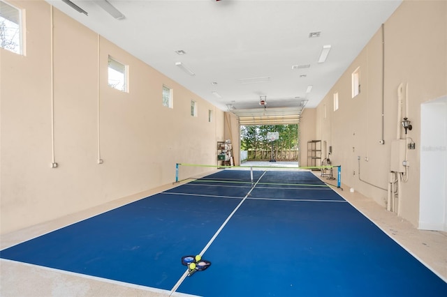 recreation room featuring visible vents