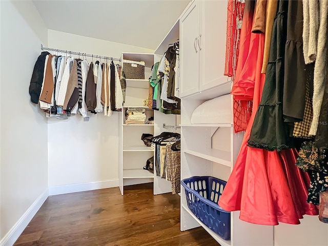 spacious closet with wood finished floors