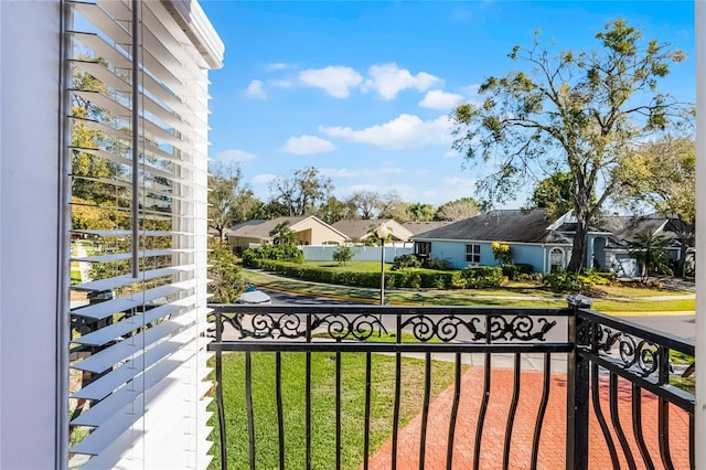 balcony with a residential view