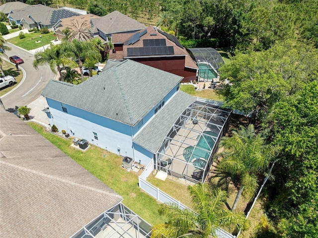 drone / aerial view with a residential view