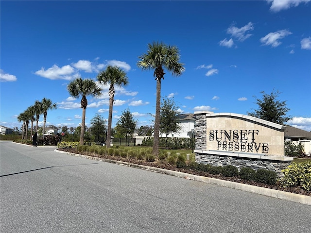 view of community sign