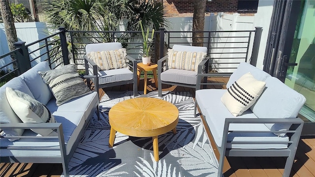 balcony featuring an outdoor living space