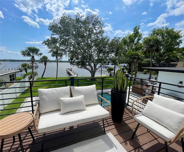 382 Riverside Dr, Ormond Beach, FL 32176 - wooden deck featuring a water view