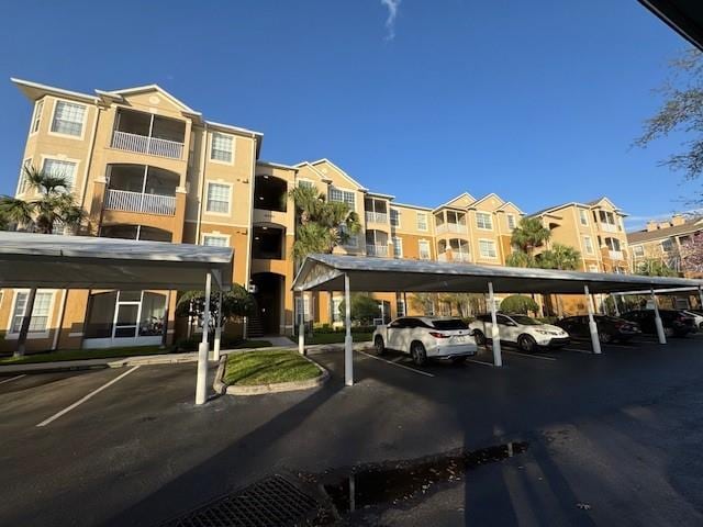view of covered parking lot