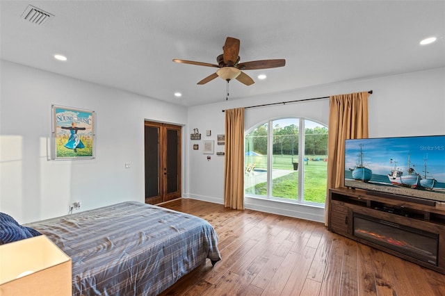 5500 State Road 33, Clermont, FL 34714 - bedroom with recessed lighting, visible vents, ceiling fan, and wood finished floors