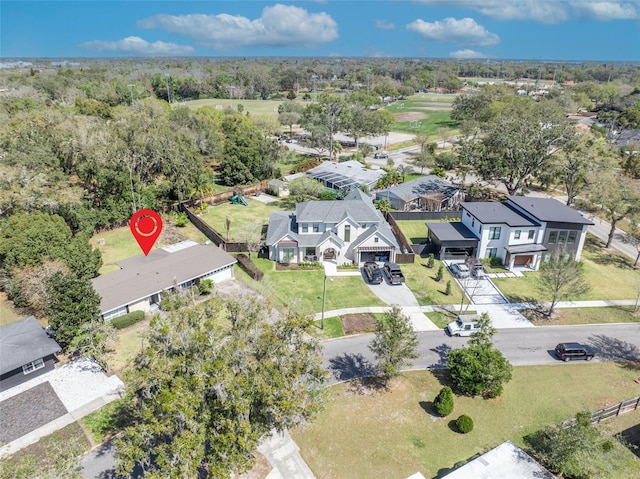 aerial view featuring a residential view