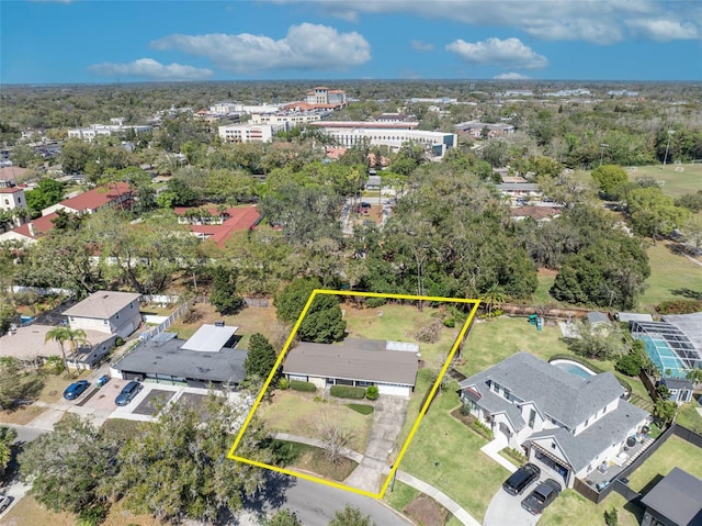 bird's eye view with a residential view