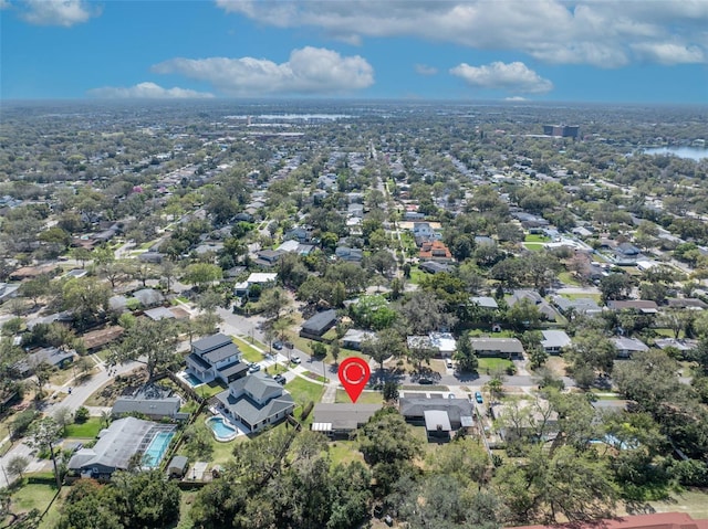 drone / aerial view featuring a residential view