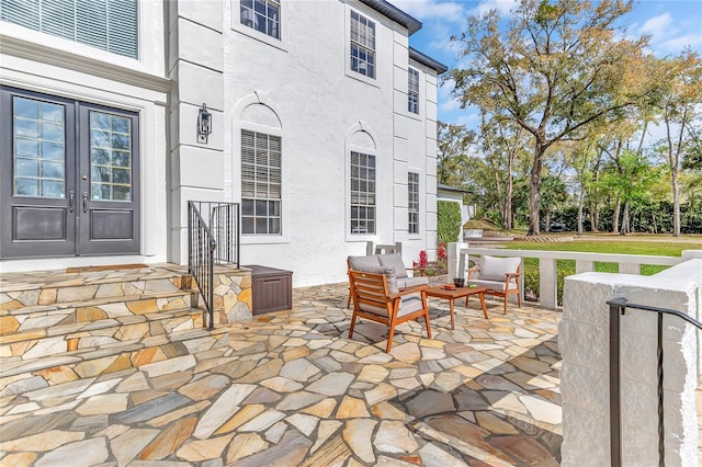 view of patio with french doors