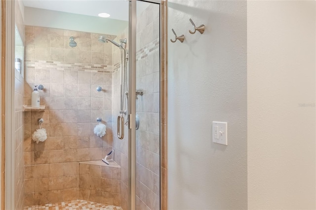 bathroom featuring a shower stall