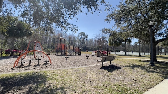 communal playground with fence