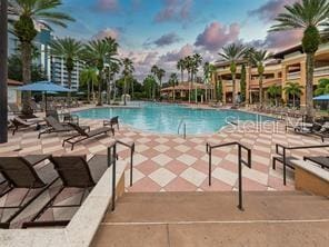 pool with a patio area