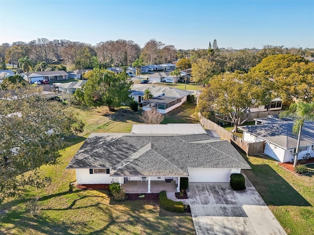 bird's eye view with a residential view