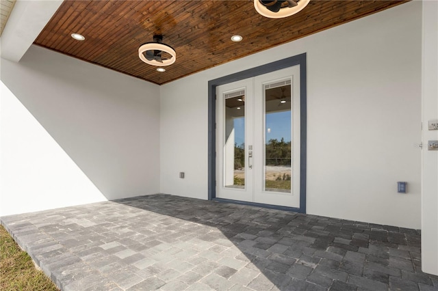 view of patio featuring french doors