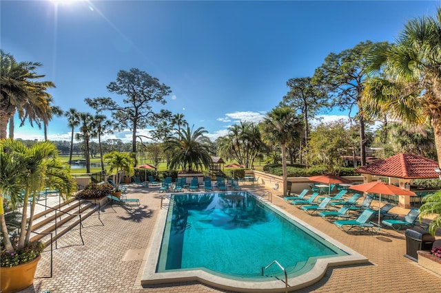 pool featuring a patio