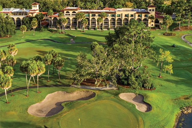 bird's eye view featuring golf course view