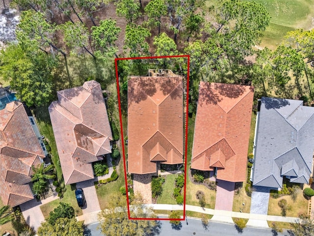 aerial view of property's location with property parcel outlined