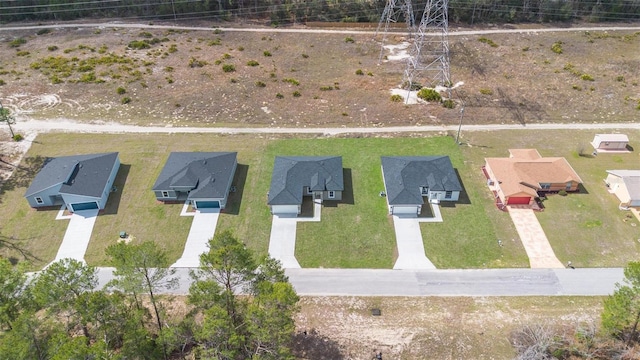 drone / aerial view with a residential view