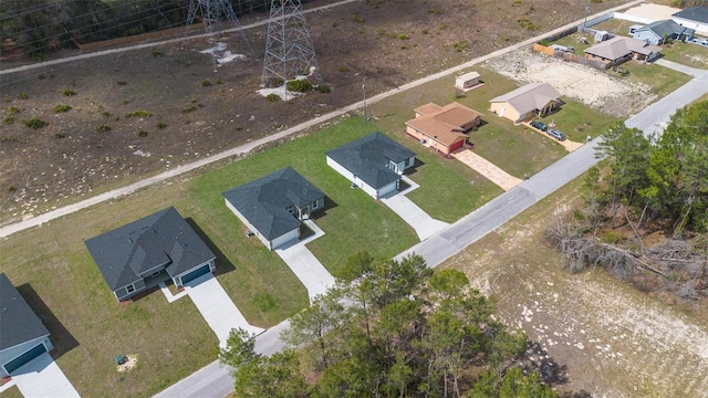 aerial view with a residential view