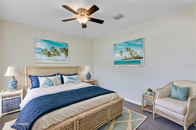 39 Hickory Course Way, Ocala, FL 34472 - bedroom featuring carpet flooring, baseboards, and a ceiling fan